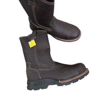 Brown Mid-Calf Pull-On Work  men’s Boots size 13  leather boots